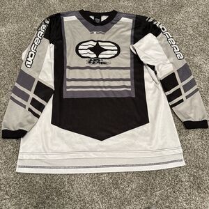 Vintage NO FEAR Racing Long Sleeve Jersey Black/White Pure MX Technology Size XL